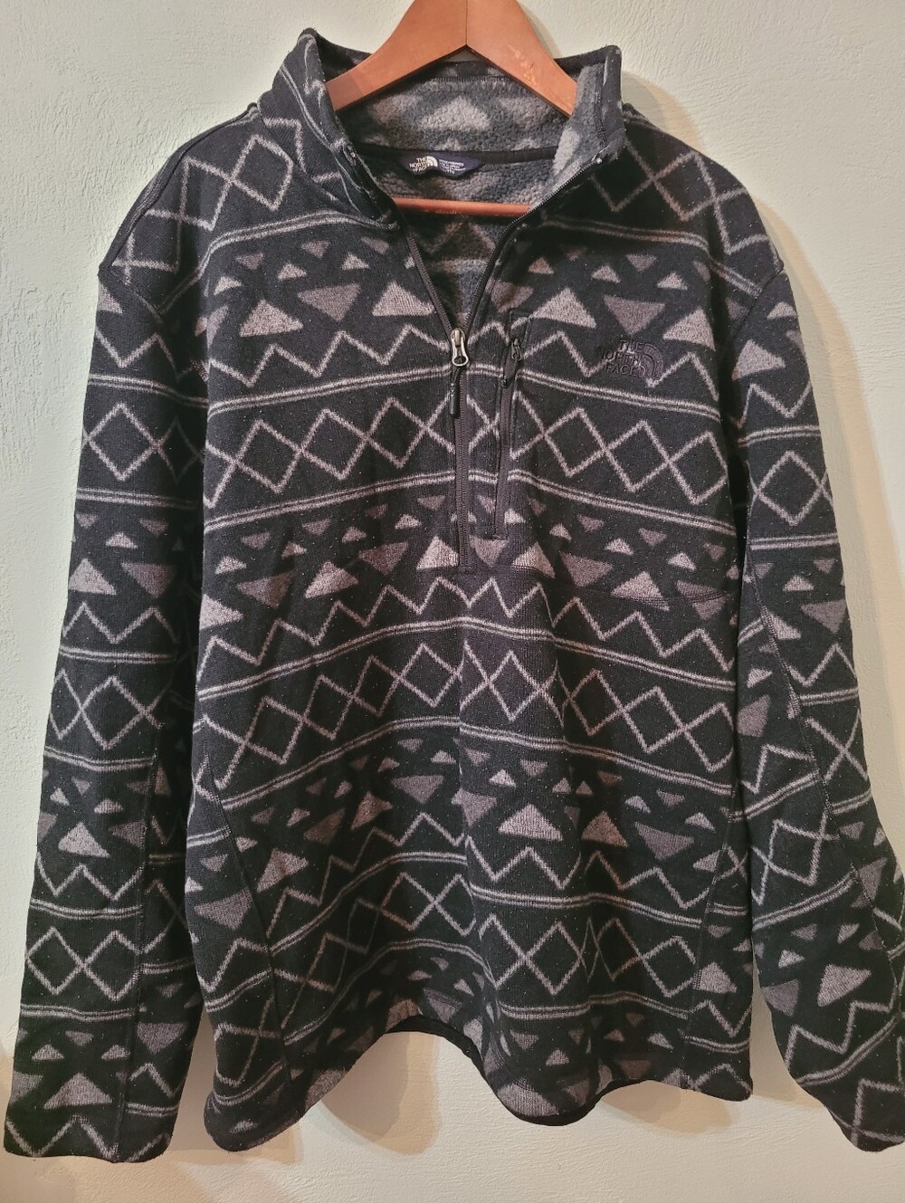 The North Face Fleece Pullover Jacket Geometric Pattern Size XXL